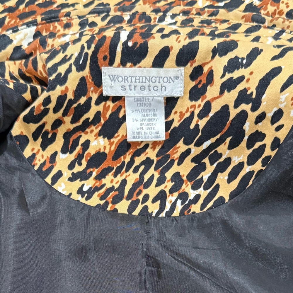 Worthington Leopard Print Coat with Black Lining - Picture 5 of 5